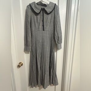 Elegant Black and White Plaid Dress